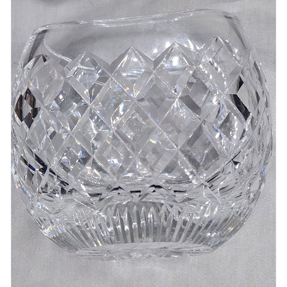 Waterford Crystal Oval Round Flower Vase 4.5" Comeragh Signed Ireland - Picture 5 of 12